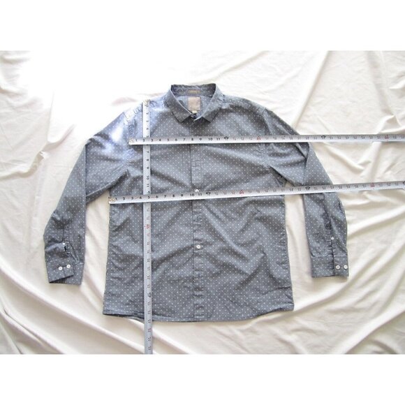 Men's A-Frame Regular Cotton Button Up Polka Dot Long Sleeve Shirt Sz L (MT195) - Picture 2 of 8